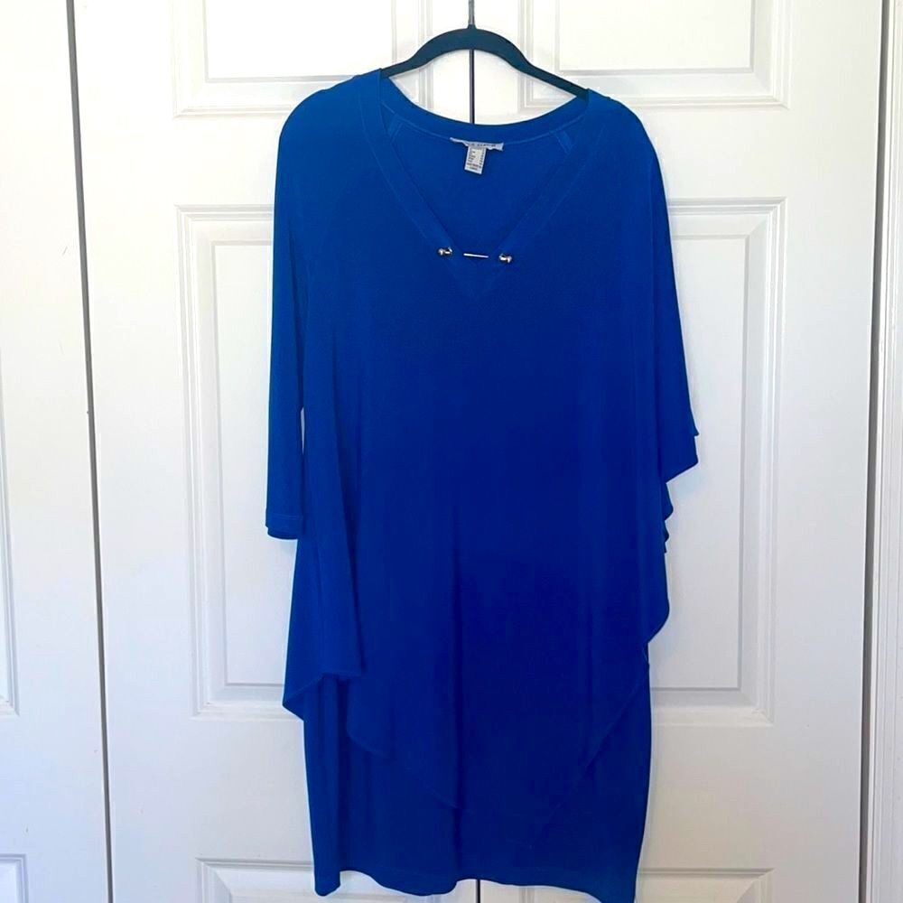 Joseph Ribkoff blue asymmetrical dress size 12